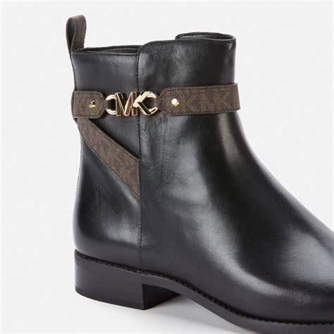 michael michael kors farrah logo detail leather flat booties|Michael Michael Kors Farrah Bootie .